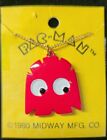 NOS Pac-Man Midway Mfg Co "Blinky" Red Ghost Necklace Arcade Gaming 1980 Vtg