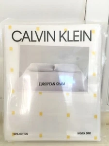 Calvin Klein Luxury Home Edith Griglia Tessuto 1x EURO SHAM 100% Cotone 115€ Nuovo - Foto 1 di 8