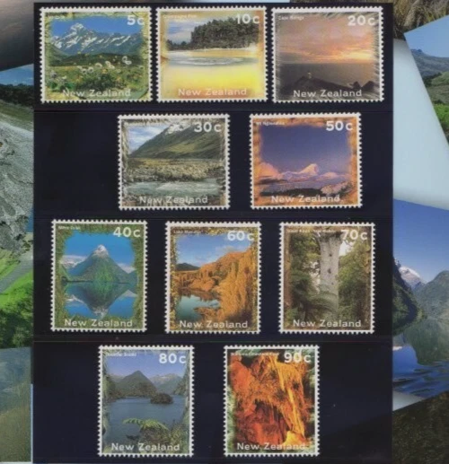 MINT 1996 NEW ZEALAND NZ SCENIC VIEWS DEFINITIVES STAMP SET OF 10 - Image 1 of 1