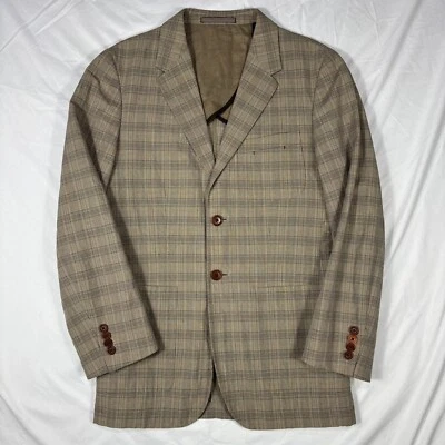 Chaqueta Blazer Paul Smith Para Hombre 36 Mezcla de Lino Beige Abrigo Deportivo a Cuadros Foto 1 de 4