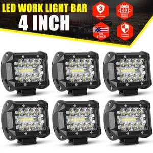 6PCS 4'' INCH Led Work Light Flood SPOT Combo Offroad SUV Truck Backup Reverse - Picture 1 of 11