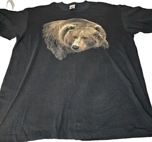 Sz 2XL Vintage Grizzly Bear Single Stitch T-Shirt Black Tee XXL Made In USA - Picture 1 of 9