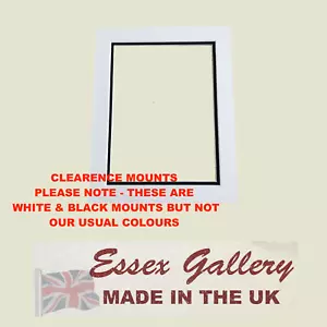 CLEARANCE - 25 x  Picture Frame Photo Double Mounts - WHITE & BLACK (Cream Core) - Picture 1 of 1