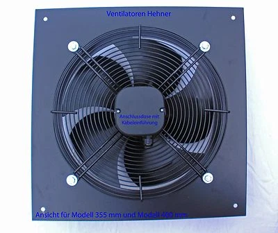 VENTILATOREN HEHNER Axial Ventilator Wandventilator Lüfter 1350m³/h Industrie Air Extractor Gebläse