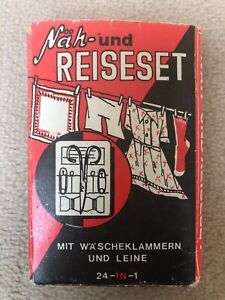 alter Vintage Werbeartikel Raiffeisenbank : Näh- und Reiseset mit Wäscheklammer