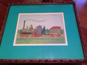 Vintage E. Melvin Bolstad TRANSCONTINENTAL EXPRESS - kid's room? Framed - Picture 1 of 7