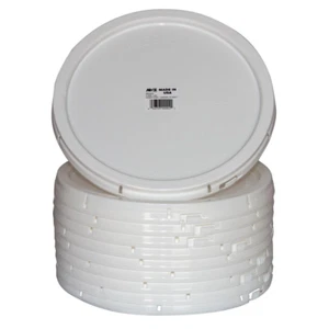 10 PACK 2 Gal. Plastic Lids for Heavy Duty White Paint Buckets w/. Metal Handle - Bild 1 von 6