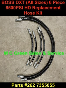 BOSS POWER V DXT 8’2 / 9’2 BLADE 6 PIECE 6500PSI REPLACEMENT HOSE KIT USA MADE! - Picture 1 of 1