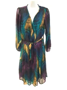 HALO Accappatoio Kimono Multicolore Blu Viola Pigiama Donna XL - Foto 1 di 7