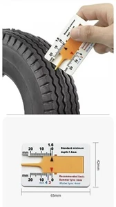 CAR TYRE DEPTH TREAD GAUGE VAN BIKE KEYRING SMALL POCKET SIZE MEASURING PORTABLE - Picture 1 of 7
