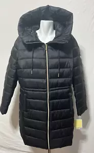 Michael Kors Damen Schwarz Jacke Mantel XL Großer Kragen/Kapuze Packbar Neu Neu mit Etikett - Bild 1 von 12