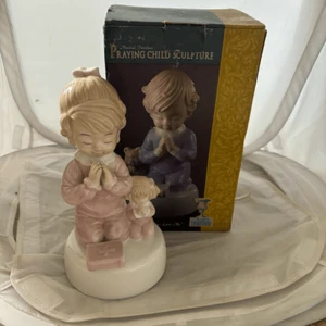 Musical Porcelain Praying Child Sculpture *New* - Picture 1 of 9