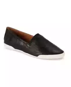 FRYE “Melanie” Women’s Slip-On Leather Sneaker (Black) Flat Ballet Shoe - NEW - Picture 1 of 4