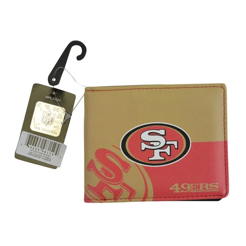 Brand New NFL San Francisco 49ers Men Women Synthetic Leather Bi-Fold Wallet Cover