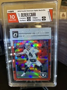 Donruss Optic Derek Carr Silver Holo 2016 - Las Vegas Raiders HGA 10 rojo/99 🔥 - Imagen 1 de 7