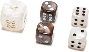Cambor Games Deluxe Marbleized Backgammon Dice Set Brown-Ivory - Picture 1 of 1