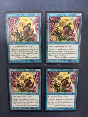 MTG 4X VISIONS PROSPERITY PLAYED MAGIC THE GATHERING ENGLISH BLUE UNCOMMON - Image 1 of 4