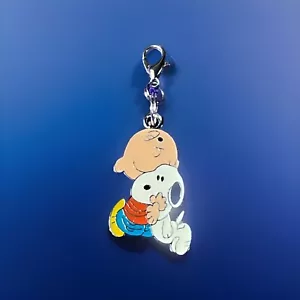 Dije con clip de esmalte plateado dúo de dibujos animados vintage - tirador de cremallera, complementos de llavero - Imagen 1 de 4