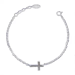 Bracciale Croce in SOLIDO ARGENTO STERLING 925 - PREZZO INFERIORE! - Foto 1 di 3