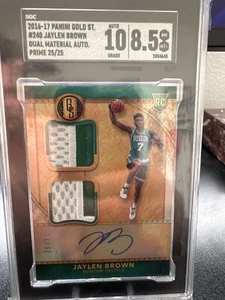 2016-17 Gold Standard 25/25 Jaylen Brown #240 RC Auto SGC 8.5 10 Auto Pop 1 - Picture 1 of 2