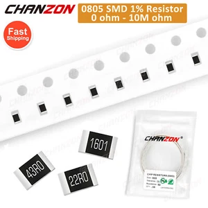 100pcs SMD SMT 0805 Resistors 1/8W 1% Resistance Assorted Set Kit 0 Ohm-10M Ohm - Picture 1 of 190