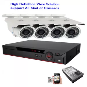 4Ch 6MP TVI DVR 1080P 4-in-1 AHD 2.6MP Outdoor 72IR FT* Security Camera System - Picture 1 of 5