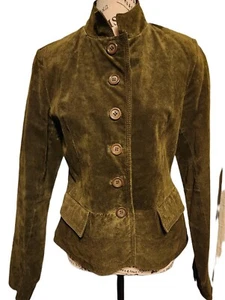 CHADWICK'S green leather suede jacket- size 12 - Picture 1 of 9