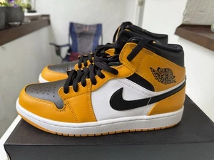 Nike Air Jordan 1 Mid Taxi Black Yellow Toe 554724-701 Size 44.5 EU - Bild 1 von 8