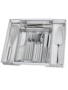 Silverware Organizer Metal Mesh, Drawer Organizer, Utensil Cutlery Tray Expan... - Foto 1 di 7