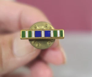 Miniature Brass Metal Army Achievement Military Medal Ribbon Lapel Pin 5/8" W - Picture 1 of 3