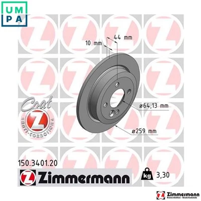 2x BRAKE DISC 150.3401.20 FOR MINI W17 D14 /1ND 1.4L N12 B14 A 1.4L9HZ 1.6L - Image 1 of 4
