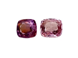 1.670Ct SOFT PINK RED NATURAL SPINEL CUSHION  2PCS CUT LOOSE GEMSTOENS SEE VIDEO - Bild 1 von 3