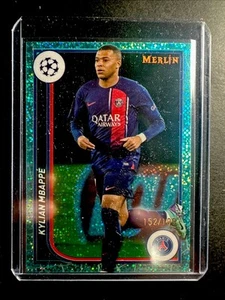2023-24 Topps Merline UEFA #92 KYLIAN MBAPPE Aqua Speckle Refractor /199 PSG - Picture 1 of 2