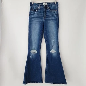 BKE Parker High Rise Super Flare jeans distressed womens size 28 x 33 1/2 - Picture 1 of 7