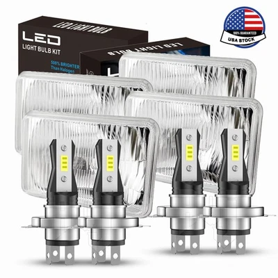 4pcs For 1978-1991 Chevrolet G10 G20 G30 4x6'' LED Headlights Hi/Lo Beam  DRL - Image 1 of 4