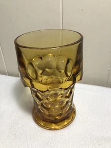 Vintage Anchor Hocking Amber 5.5" GEORGIAN HONEYCOMB Large Tumbler Glass - Picture 1 of 4