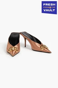 RRP€670 BALENCIAGA Knife Mule Shoes US9 UK6 EU39 BB Logo Heel Made in Italy - Picture 1 of 10