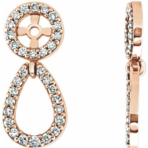 Diamond Earring Jackets In 14K Rose Gold (1/3 ct. tw.) - Bild 1 von 2