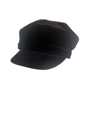 Gorra de noticiero Nine & Co. By Nine West de terciopelo negro Foto 1 de 4