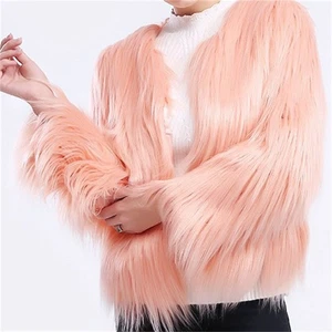 Women's Imitation Long-Sleeved Autumn and Winter Fur Jacket Fur Floating Washed - Picture 1 of 6