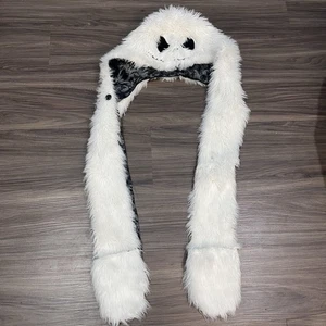 Disney Nightmare Before Christmas Jack Skellington Faux Fur Snood Hat One Size - Picture 1 of 19
