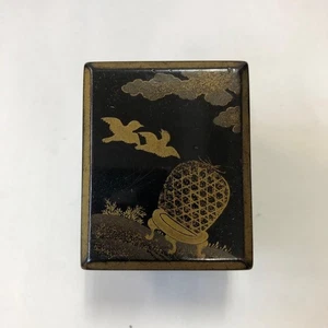 Caja de madera para jaula de pájaros laca Makie 1,7 x 1,3 en bellas artes antiguas japonesas - Imagen 1 de 19