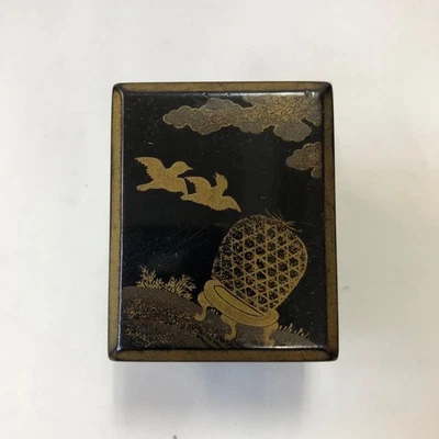 Caja de madera para jaula de pájaros laca Makie 1,7 x 1,3 en bellas artes antiguas japonesas Foto 1 de 4