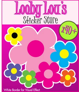 40+ Daisy Flower Funky Car Stickers Internal or External our Multi Coloured Pack - Picture 1 of 1