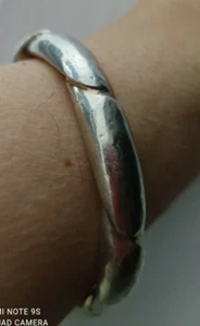 Vintage russisches 925 Sterlingsilber hohl zerlumptes Armreif Armband 10g Geschenk Liebe - Bild 1 von 2