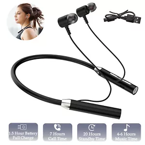 Wireless Bluetooth Headphones Super Bass Neckband Stereo Earphones Headsets Mic - Picture 1 of 13