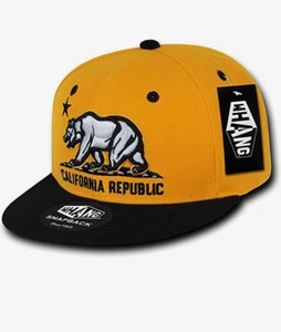 California Republic Cali Bear Gold/Black Snapback Hat Cap by Whang - Picture 1 of 1