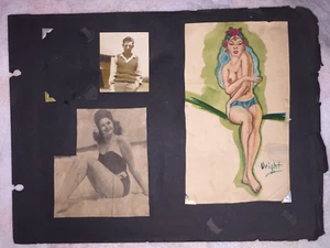 WWII WW2 Original Aquarell Gemälde Oriental Pinup Akt Künstler Signiert Wright - Bild 1 von 7