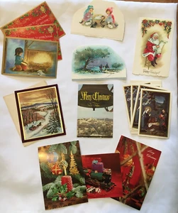 Vintage Weihnachten Urlaub Papier Grußkarten Postkarten Basteln Sammeln  - Bild 1 von 9