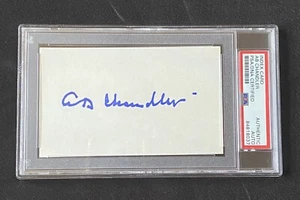 AB Happy Chandler Commissioner HOF Signed 3x5 Index Card ~ PSA/DNA Auth Slab - Picture 1 of 4